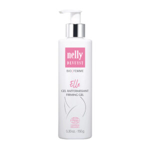 A bottle of nelly skincare lotion.