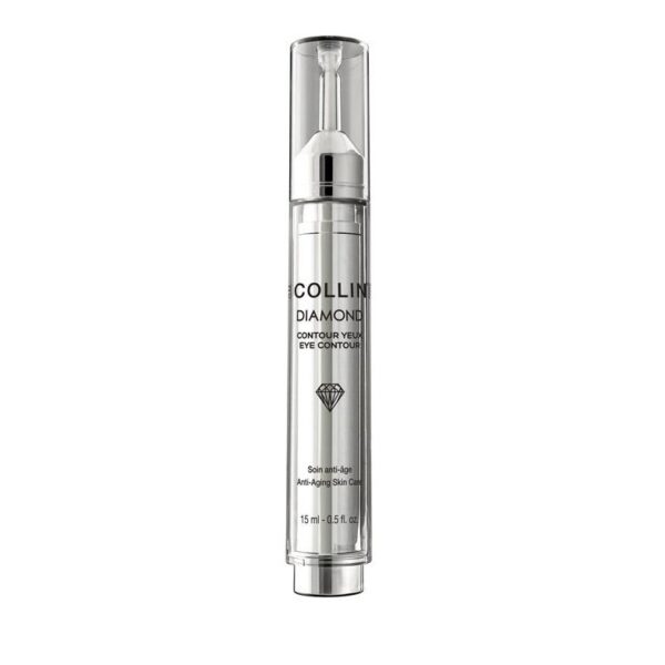 A bottle of collin diamond serum on top of a white background.